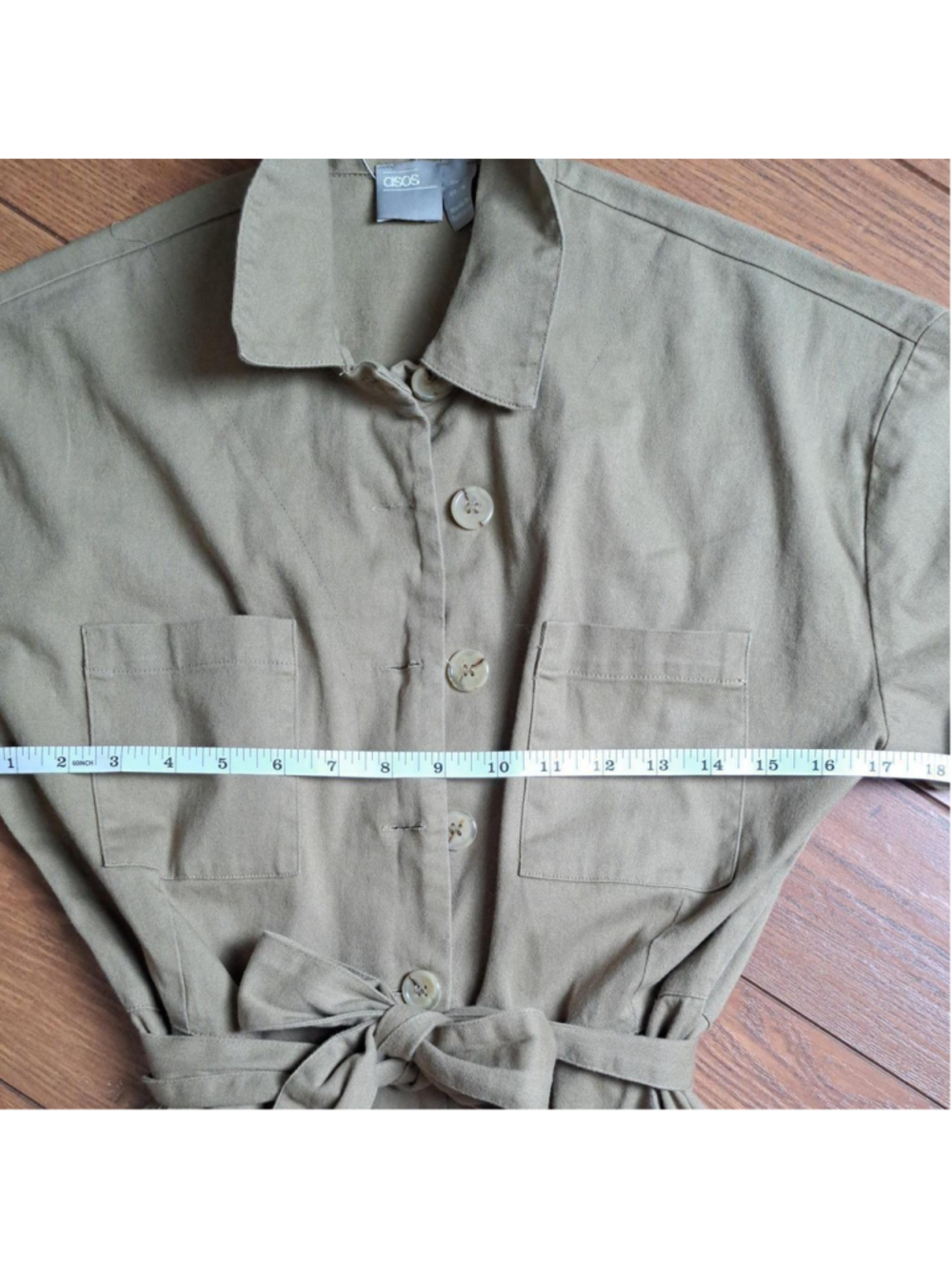 ASOS Khaki Utility Belted Jumpsuit Size 6 NWOT - Picture 4 of 8